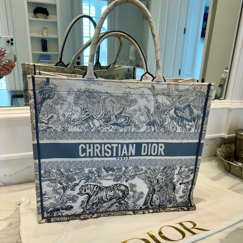 Authentic large Dior Book Tote in Gradient Canvas
